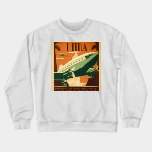 Lima Vintage Travel Art Poster Crewneck Sweatshirt